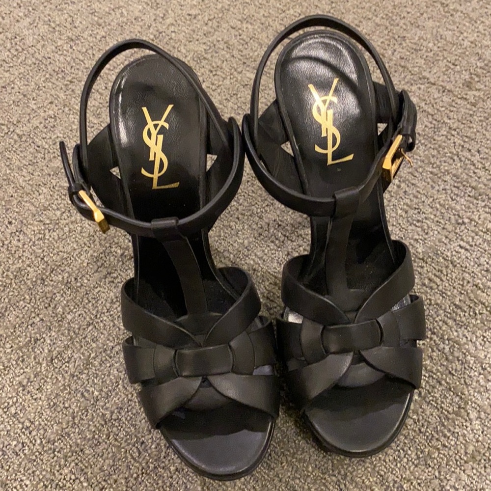 YSL Tribute 75 Platform Heel size 38.5 Black